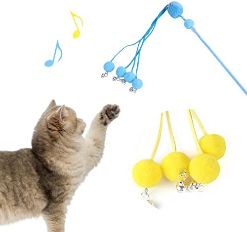 Top Çan Kedi Sopa Kızdırdığı Kedi İnteraktif Çözüm Sıkıntı Pet Kedi Püskül Topu Kedi Oyuncak İnteraktif Sopa Ses Oyuncak Eğitim Çubuk