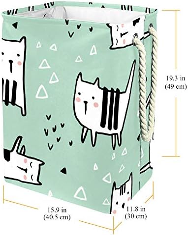 Inhomer Kediler Çocukça Desen 300D Oxford PVC Su Geçirmez Giysiler Sepet Büyük çamaşır sepeti Battaniye Giyim Oyuncaklar Yatak Odası