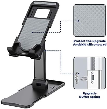 Masa için ADFD Katlanabilir Cep Telefonu Standı, Taşınabilir Alüminyum Telefon Tutucu Tablet Standı Kaymaz Teleskopik Tasarım Açısı