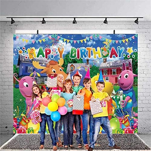 En Backyardigans Mutlu Doğum Günü Afiş Zemin Afiş Tv Tema Parti Malzemeleri Tatlı Masa Dekorasyon Fotoğraf Stüdyosu Arka Plan Sahne