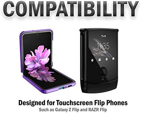 Kılıf için Galaxy Z Flip Telefon, Nakedcellphone Siyah Vegan Deri Dikey Kılıfı [Kemer Döngü ile, Metal Klip, Manyetik Kapatma] Samsung