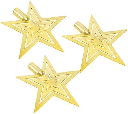 NOLİTOY 9 adet Altın Yıldız Yıldız finials Topper Pentagram Ağacı Topper Ağacı Altın Dekor Ağacı Topper Büyük