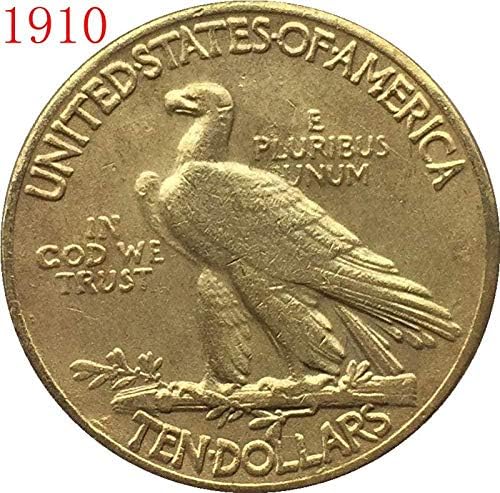 24-K Altın Kaplama 1910 $10 Altın Hint Yarım Kartal Sikke Kopya Kopya Onun için Hediye