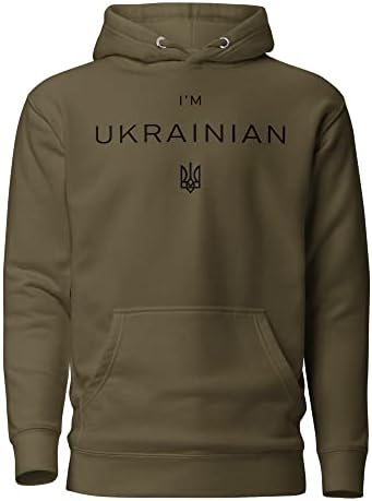 Banısıworld Başkanı Volodymyr Zelensky-Siyah Tryzub Trident Amblemi ben Ukrayna Unisex Hoodie