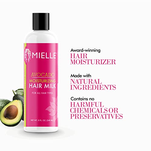 Mielle Organics Avokado Tüm Saç Tipleri için Nemlendirici Saç Sütü, Kuru ve Susuz Saçlar için Nemlendirici Losyon, 8 Ons