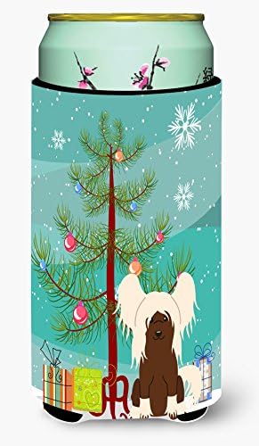 Caroline's Treasures BB4238TBC Merry Christmas Ağacı Çin Tepeli Krem Uzun Boy Hugger, Can Soğutucu Kol Hugger Makinede Yıkanabilir