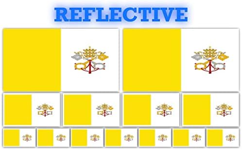 13 Paket Vatikan Şehir Bayrakları | (x2) 4x2 inç, (x4) 2x1 inç, (x7) 1x.5 inç Bayrak Çıkartmaları | Ülke Devlet Bayrakları Arabalar,