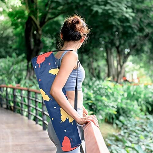 RATGDN Yoga Mat Çantası, Renkli Kelebekler egzersiz yoga matı Taşıyıcı Tam Zip Yoga Mat Taşıma Çantası Ayarlanabilir Kayış ile Kadınlar