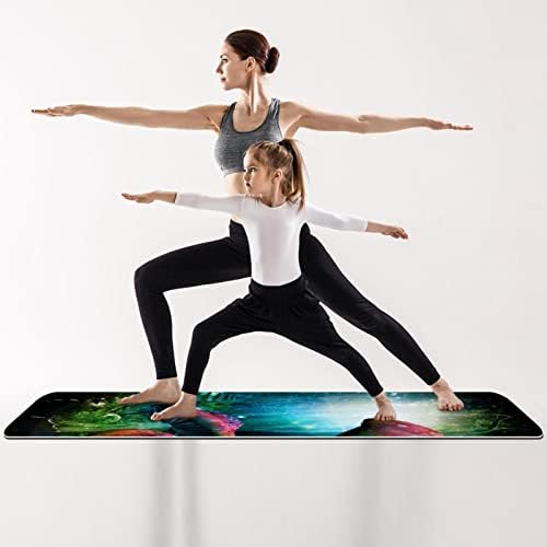 Yoga Mat, Ev Egzersiz için Yoga Paspaslar, Egzersiz Mat, Egzersiz Paspaslar, Pilates Mat, Psyche Mantar Çiçek Orman Ağacı