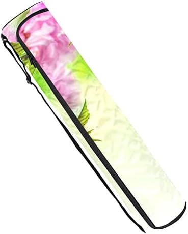 RATGDN Yoga Mat Çantası, Pembe Columbine Çiçek Egzersiz Yoga matı Taşıyıcı Tam Zip Yoga Mat Taşıma Çantası Ayarlanabilir Kayış ile