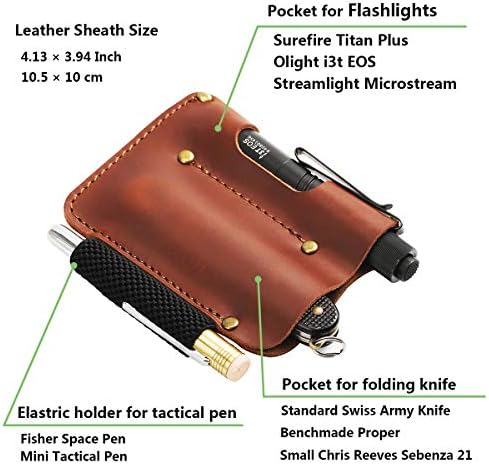 EASYANT Deri Kılıf EDC cep düzenleyici İçi Boş Kol alet çantası El Feneri için