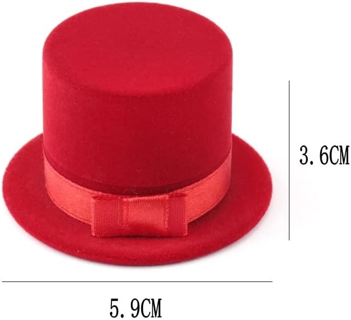 DOBA Kırmızı Siyah silindir şapka Mücevher Kutusu Kadife Alyans kolye kutusu Ekran Kutusu Hediye Konteyner Durumda Takı Ambalaj için