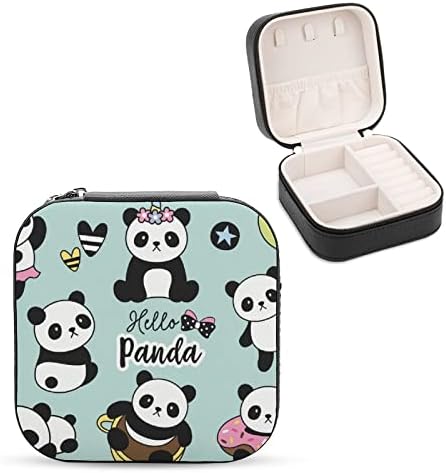 NAHAN Mücevher Kutusu Hayvan Desenleri Panda (5) taşınabilir Seyahat Takı Çantası Takı saklama kutusu Kolye Yüzük Küpe