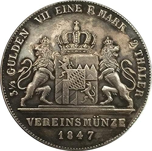 1847 Alman Sikke Bakır Kaplama Gümüş Antika Sikke Sikke El Sanatları CollectionCoin Koleksiyonu hatıra parası