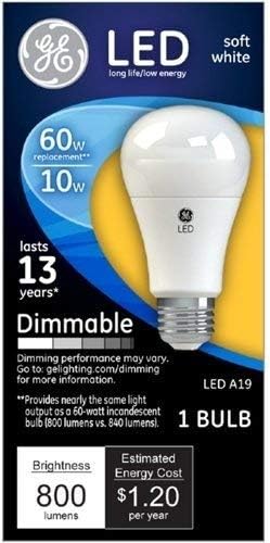 GE A19 E26 (Orta) LED Ampul Yumuşak Beyaz 60 Watt Denklik 1 pk