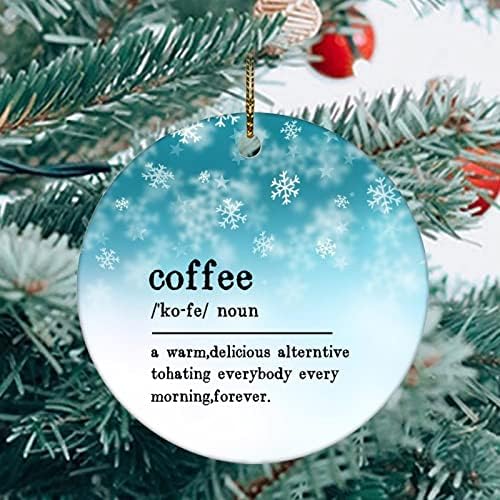 Cheyan Kahve Çözünürlüklü Noel Süs, Noel Ağacı Süsleme Noel Ev Dekor için Yeşil Kar Tanesi Porselen Süs Noel Asılı Süsleme