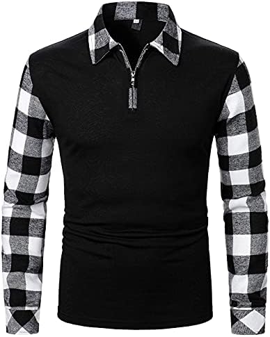 Erkek polo gömlekler Uzun Kollu Casual Yakalı Golf T Shirt Sahte İki Parçalı Renk Eşleştirme Takım Elbise Yaka Kesim Atletik Üstleri