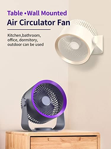 AİMHON Masa Hava Sirkülatör Fanı, Duvara Monte Fan, taşınabilir pille çalışan Fan Kişisel Masa Fanı Ev, Ofis, Yatak Odası (Gri)