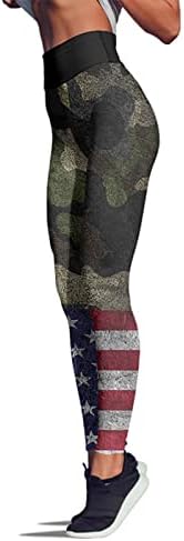 Amerikan Bayrağı Vatansever Legging kadın Karın Kontrol Amerikan Bayrağı Yoga Pantolon Streç Hafif Atletik Elastik Tayt