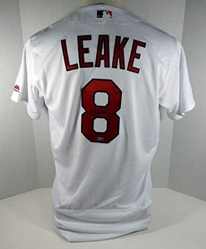 St. Louis Cardinals Mike Leake 8 Oyunu İmzalı Beyaz Forma Yayınladı - Oyun Kullanılmış MLB Formaları