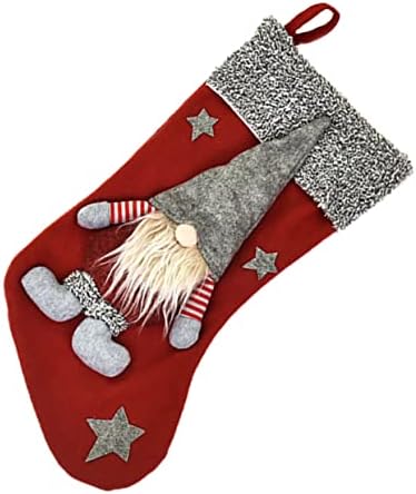 BESTOYARD 1 PC Noel Çorap Mavi Dekor Kırmızı Çorap Çuval Bezi hediye keseleri Noel Şeker Çorap Tuba Süs Noel İsveç Gnome Noel Çorap