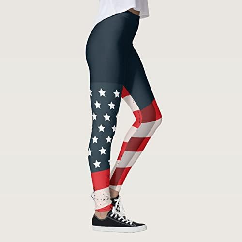 Amerikan Bayrağı Tayt kadın Karın Kontrol Bağımsızlık Günü İnce kalem pantolon Hafif Egzersiz Tayt Pantolon Capri