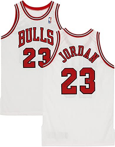 Michael Jordan Chicago Bulls İmzalı Beyaz Şampiyon Forması-Üst Güverte İmzalı NBA Formaları