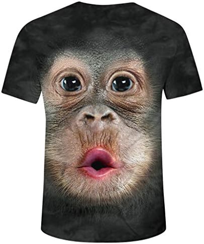 WENKOMG1 Gorilla Yüz Baskı erkek t-shirtü Yuvarlak Boyun Baggy Üstleri Spor Kısa Kollu Streetwear Casual Egzersiz Tee Gömlek