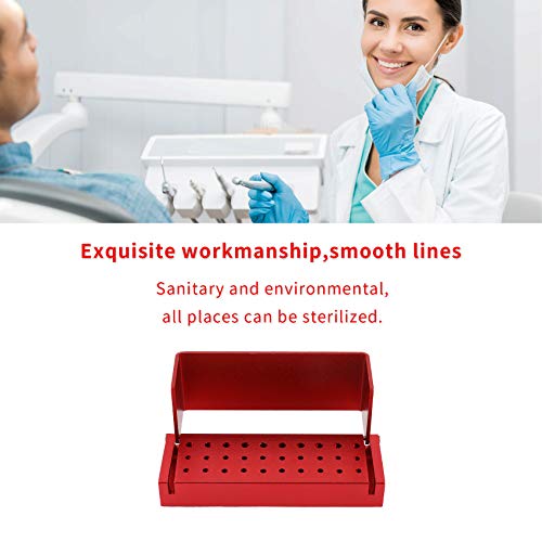 Annhua 30 Delik Diş Bur Blok kapaklı Otoklavlanabilir, Alüminyum Burs Durumda Organizatör Dezenfeksiyon Tutucu Açılış Kutusu Diş Laboratuvarı,