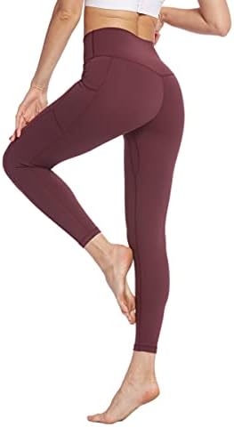 JAYSİLVİA Tereyağlı Yumuşak Yüksek Belli Yoga cepli pantolon Kadınlar için, 4 Yollu Streç Karın Kontrol Egzersiz Koşu Tayt