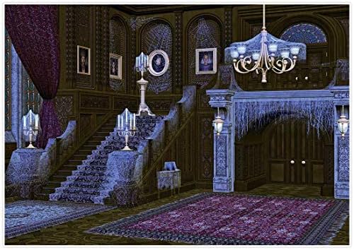 Allenjoy 8x6ft Cadılar Bayramı Perili Ev Zemin Orta Çağ Retro Spooky Issız Örümcek Web Merdiven Arka Plan Dekor Fotoğraf Photoshoot