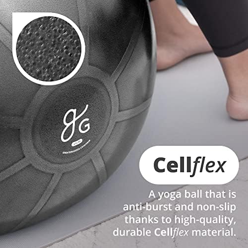 Daha Büyük Ürünler Egzersiz Topu ve Yoga Matı - Egzersiz, Denge, Stabilite ve Hamilelik için 65 cm Yoga Topu / Fitness, Denge ve Stabilite