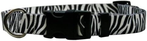 Sarı Köpek Tasarım Zebra Siyah köpek tasması Etiketi ile-A-Uzun KİMLİK Etiketi Sistemi-Küçük-3/4 Geniş ve Boyun 10 ila 14