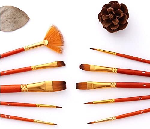 TWDYC 10 Naylon Saç Boyalı Su Renk Kalem Kısa Çubuk Yağ Akrilik Boya Fırçası Profesyonel Sanat Çizim Aracı Malzemeleri