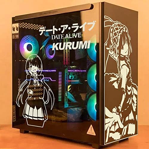 Kurumi Anime Çıkartmalar PC Durumda, Japon Karikatür Dekor Çıkartması ATX Bilgisayar Cilt, Su Geçirmez Graffiti Dekoratif, Kolay Çıkarılabilir