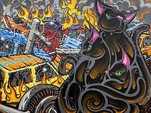 Grafiti ve Süper Pop Sanatçısı Erni Vales tarafından kötü Rap EVLworld Sınırlı Sayıda Müze Sınıfı Sanat Baskısı Alüminyum Metal üzerine