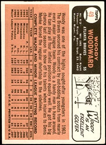 1966 Topps 49 Woody Woodward Atlanta Braves (Beyzbol Kartı) ESKİ Braves