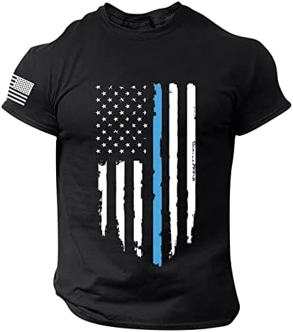 Bmısegm Yaz T Shirt Erkekler ıçin Erkek Yaz Bağımsızlık Günü Moda Rahat Baskılı T Shirt Kısa Rayon Uzun Kollu Gömlek