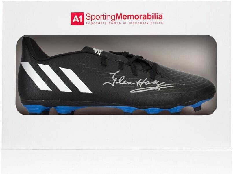 Glenn Hoddle İmzalı Futbol Ayakkabısı-Adidas-Hediye Kutusu İmzalı Koç Boynuzu-İmzalı Futbol Kramponları