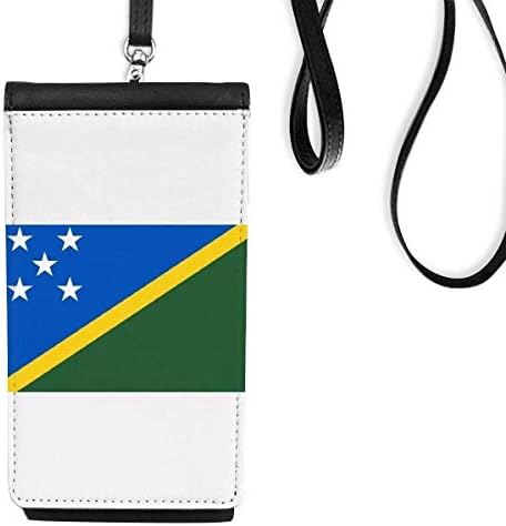 mon Adaları Ulusal Bayrak Okyanusya Ülke Telefon Cüzdan çanta Asılı Cep Kılıfı Siyah Cep