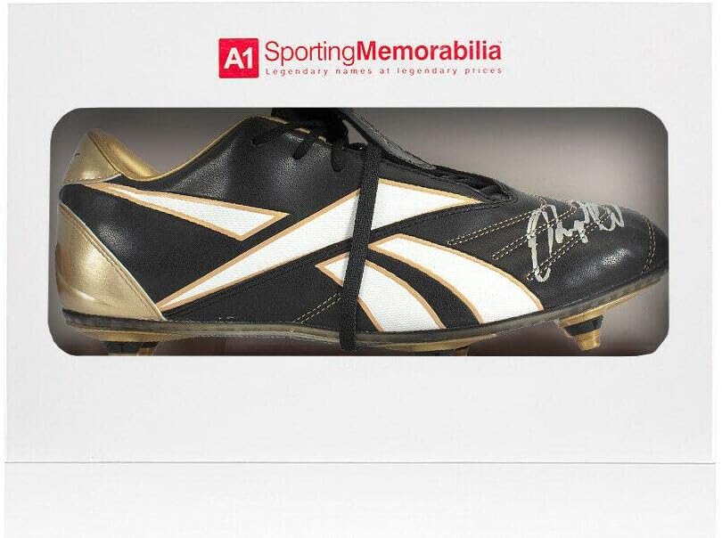 Ryan Giggs İmzalı Futbol Ayakkabısı-Reebok, Siyah / Altın-Hediye Kutusu İmzalı-İmzalı Futbol Kramponları