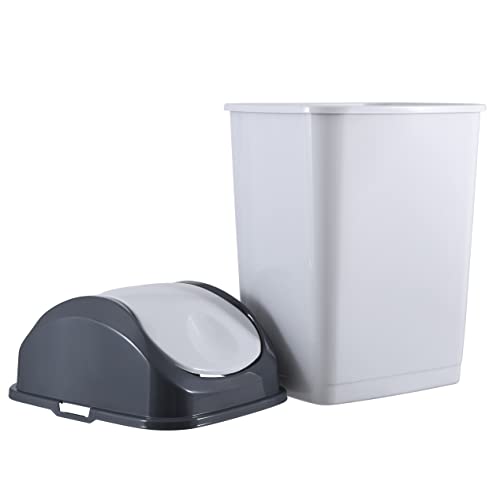 Superıo Mutfak çöp tenekesi Salıncak Üst Kapaklı 9 Galon İnce çöp Kutusu 37 Qt Dayanıklı Plastik, Küçük Alanlara Uygun, Ofis, Banyo,