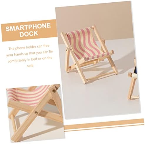 BESPORTBLE Cep telefonu tutucu Katlanır Plaj Sandalyeleri Masa için Tablet Tutucu Masaüstü cep telefonu Tutucu Mini Ahşap plaj sandalyesi