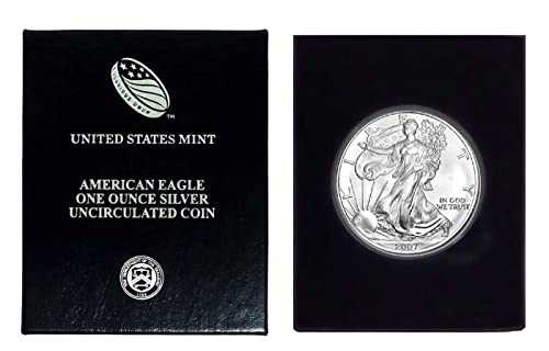 2007-Amerikan Gümüş Kartal Plastik Hava Tite ve Hediye Kutusunda Orijinallik Sertifikamızla Dolar ABD Darphanesi Dolaşımsız