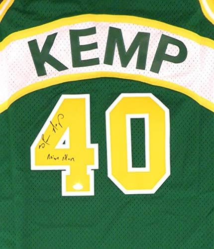 Seattle Sonics Shawn Kemp İmzalı Yeşil Adidas Parke Klasikleri Forması Reign Man MCS Holo Stok 125205-İmzalı NBA Formaları