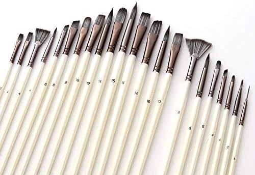 SXDS 24 adet Naylon Saç Ahşap Saplı Suluboya boya fırçaları Kalem Kazıyıcı ovma fırçası Seti DIY Yağ Akrilik Boya