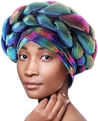 Bere Kap Kafa Wrap Çift Örgü Önceden Bağlı başörtüsü Bükülmüş Sıkı Afrika Kafa Türban Kadınlar ve Kızlar için