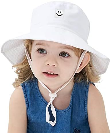 Bebek güneş şapkası Gülümseme Yüz Yürümeye Başlayan güneş şapkası UPF 50 + Güneş Koruma Ayarlanabilir Bebek Şapka Kız Erkek