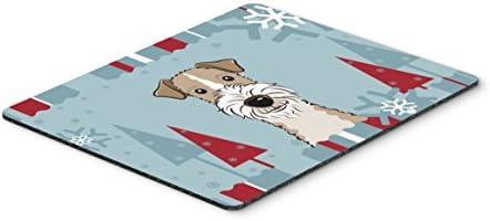 Caroline's Treasures BB1743MP Kış Tatili Tel Saçlı Tilki Terrier Mouse Pad, Sıcak Ped veya Trivet, Ev Ofis Oyun Çalışma Bilgisayarları